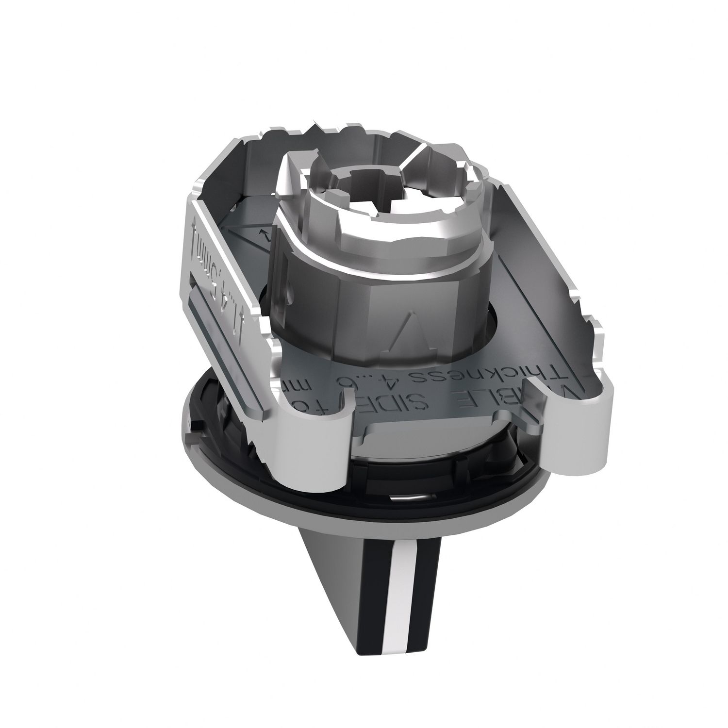 Picture of Head for selector switch, Harmony XB4, black long handle, flush, 30mm, 3 positions, spring return