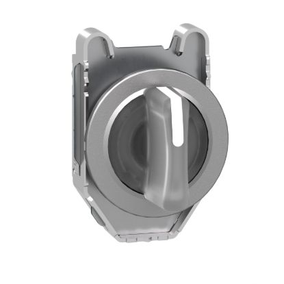 Picture of Head for illuminated selector switch, Harmony XB4, metal, white handle, 30mm, universal LED, 3 positions, right to center