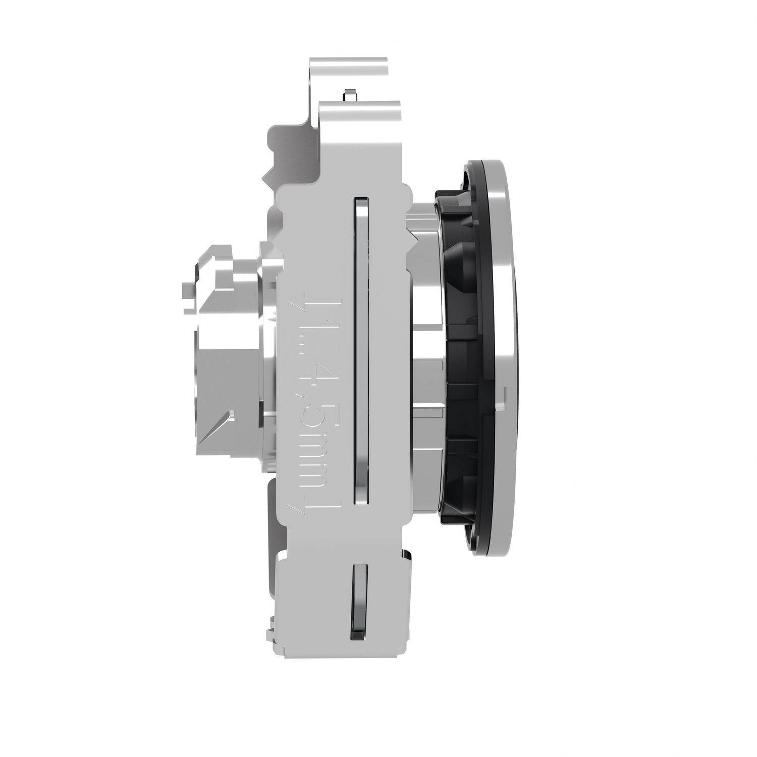 Picture of Flush mounted push button head, Harmony XB4, metal, black, 30mm, spring return, marked DOWN ARROW