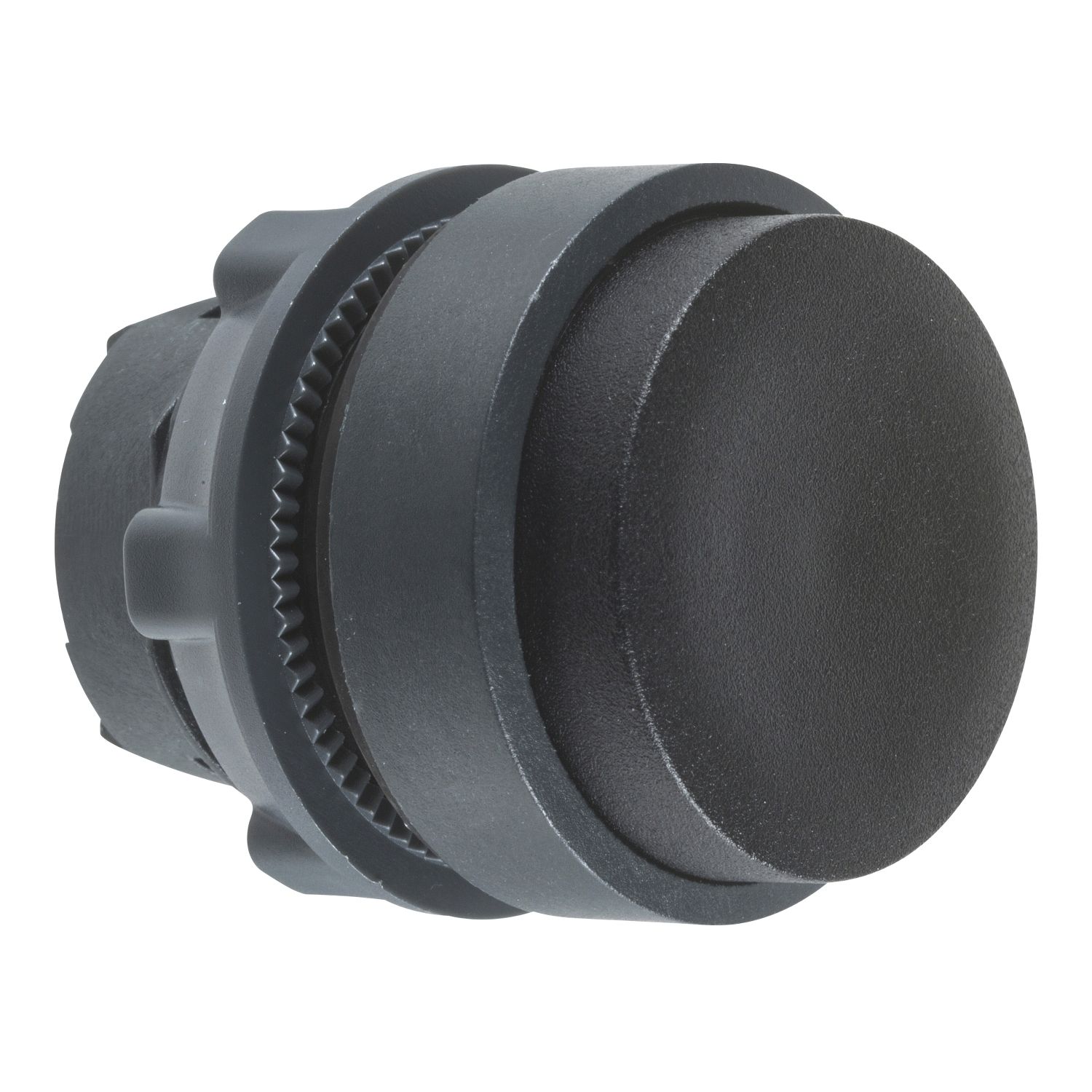 Picture of Push button head, Harmony XB5, plastic, projecting, black, 22mm, spring return, unmarked