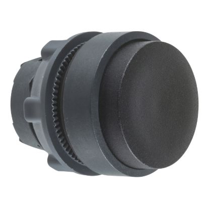Picture of Push button head, Harmony XB5, plastic, projecting, black, 22mm, spring return, unmarked