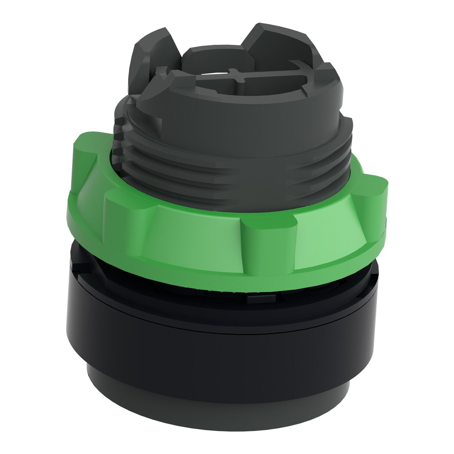 Picture of Push button head, Harmony XB5, plastic, projecting, black, 22mm, spring return, unmarked