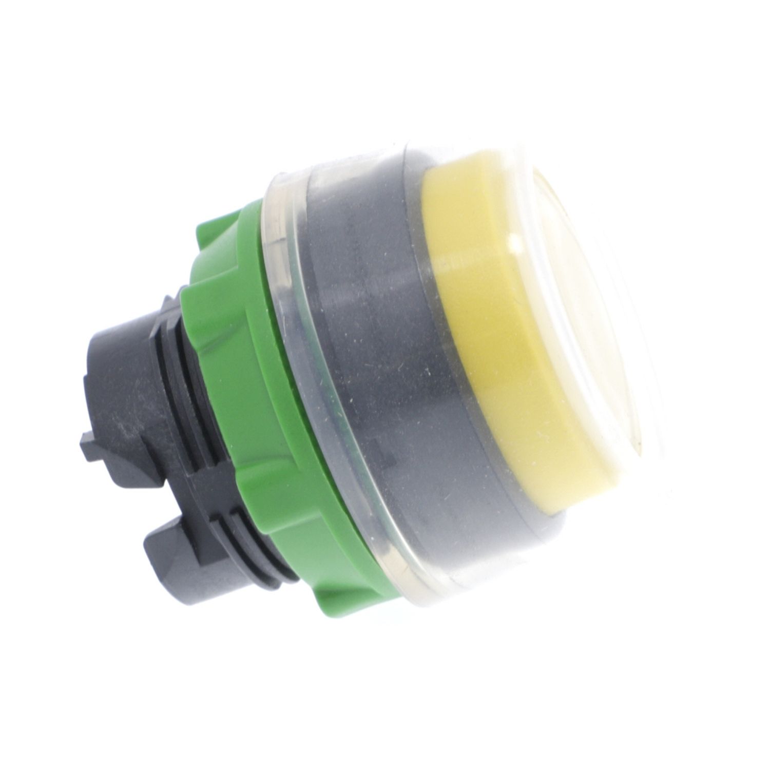 Picture of Head for non illuminated push button, Harmony XB5, plastic, projecting, yellow, 22mm, spring return, booted, unmarked
