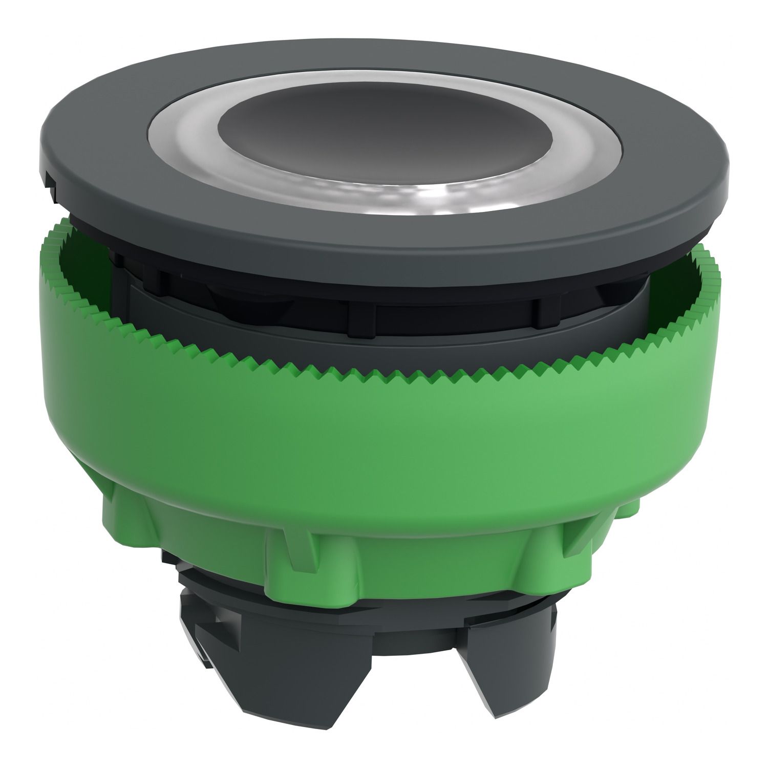 Picture of Head for illuminated push button, Harmony XB5, plastic, white flush mounted, 30mm, universal LED, illuminated ring
