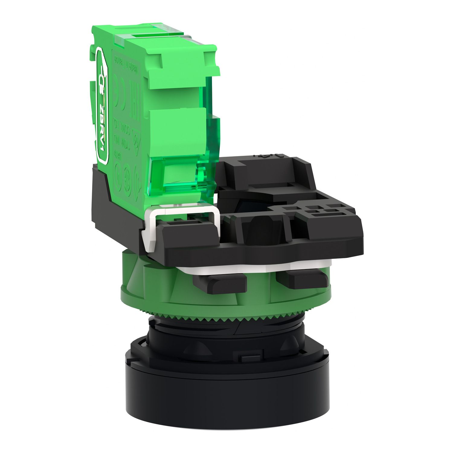 Picture of Wireless and batteryless transmitter, Harmony XB5R, push button, plastic, green, 22mm, spring return