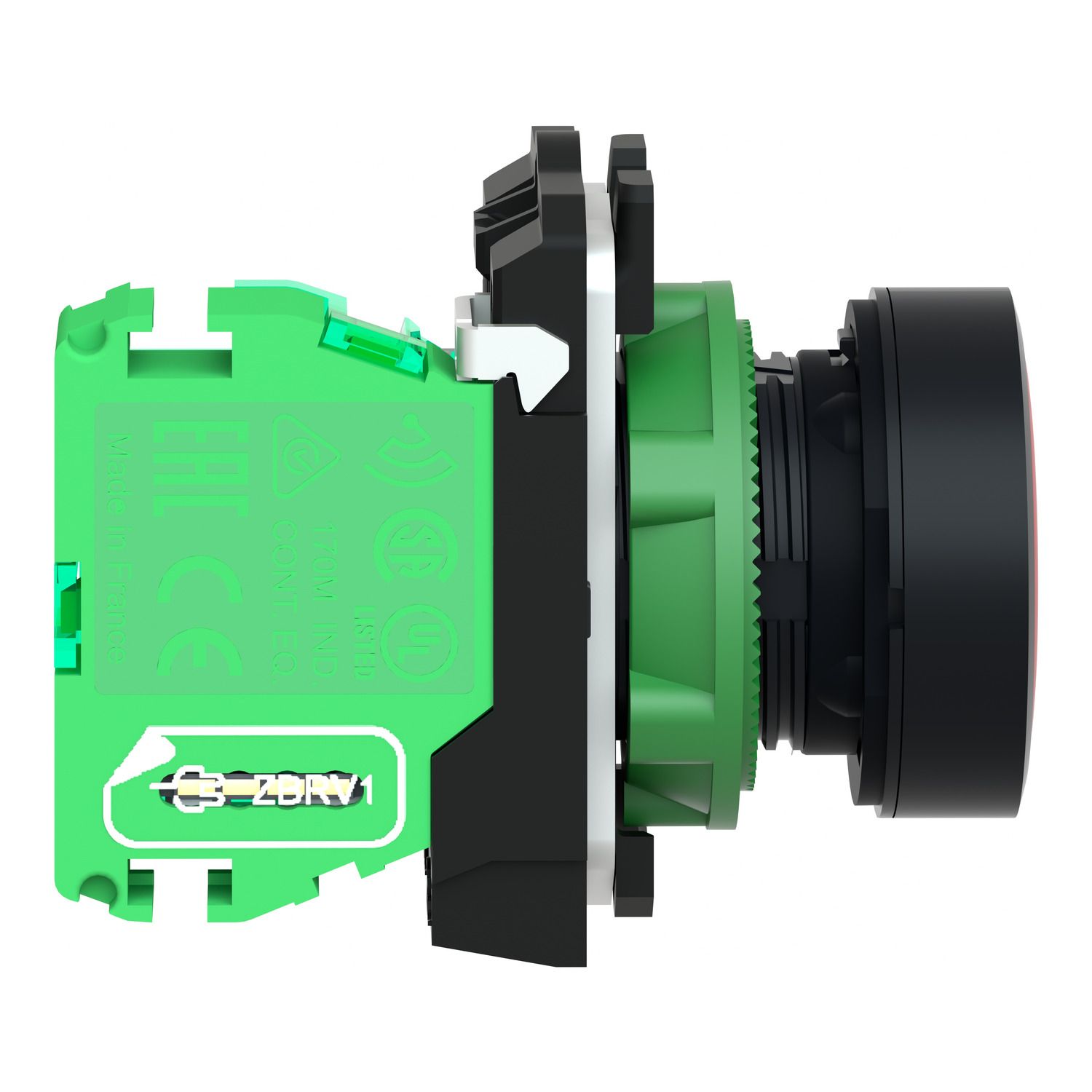 Picture of Wireless and batteryless transmitter, Harmony XB5R, push button, plastic, red, 22mm, spring return