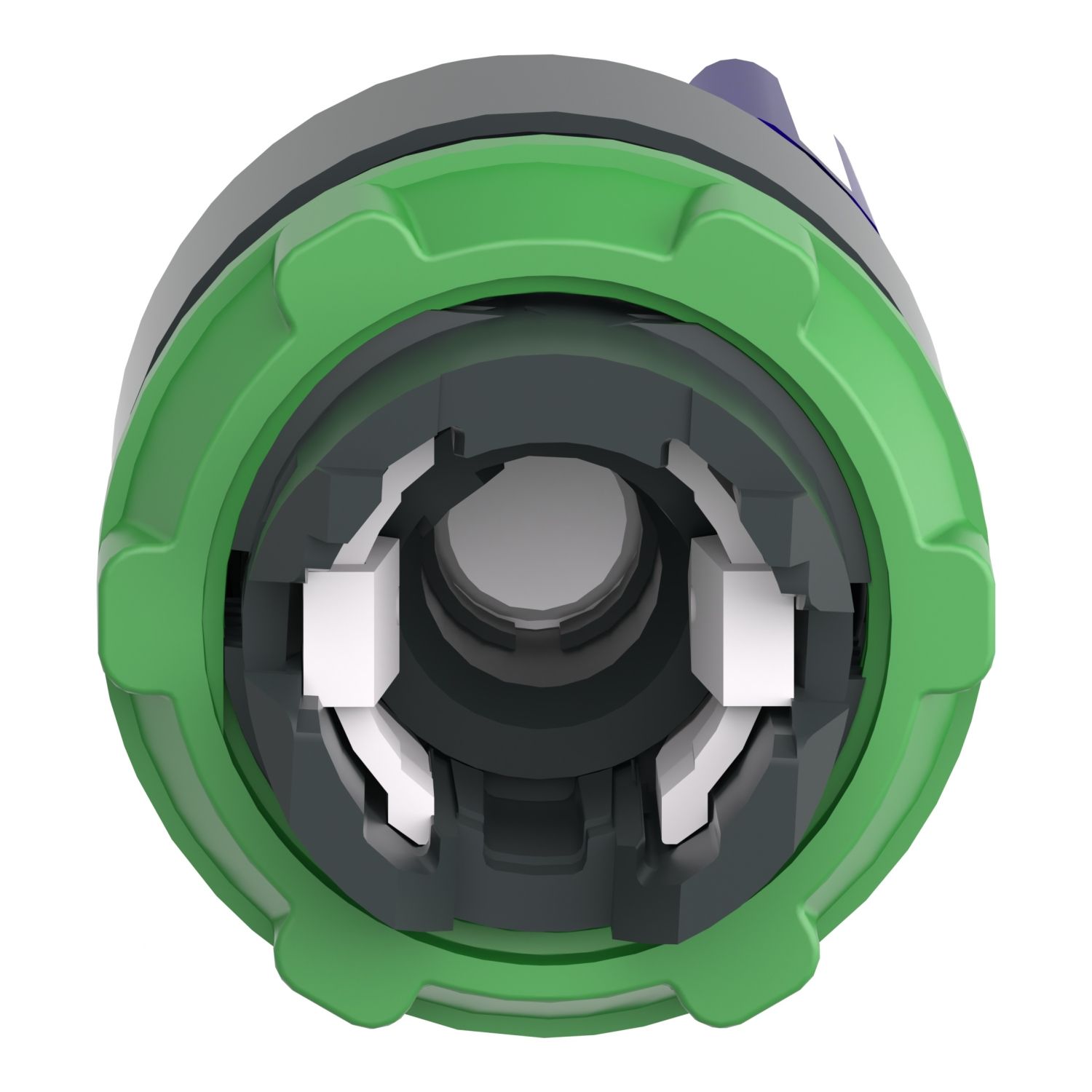 Picture of Head for illuminated selector switch, Harmony XB5, dark grey plastic, blue handle, 22mm, universal LED, 2 positions