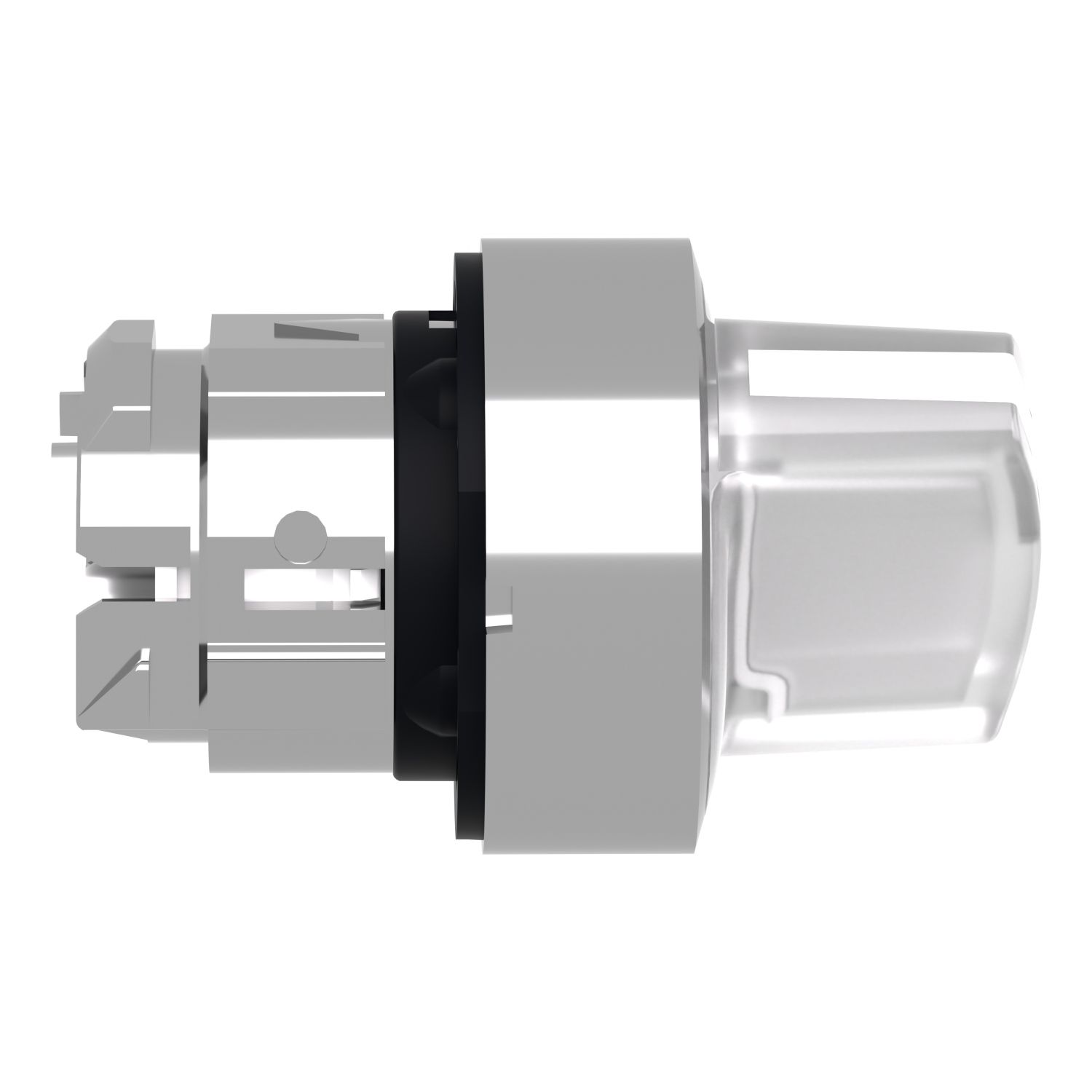 Picture of Head for illuminated selector switch, Harmony XB4, universal LED,  white handle, 22mm, 2 positions, spring return