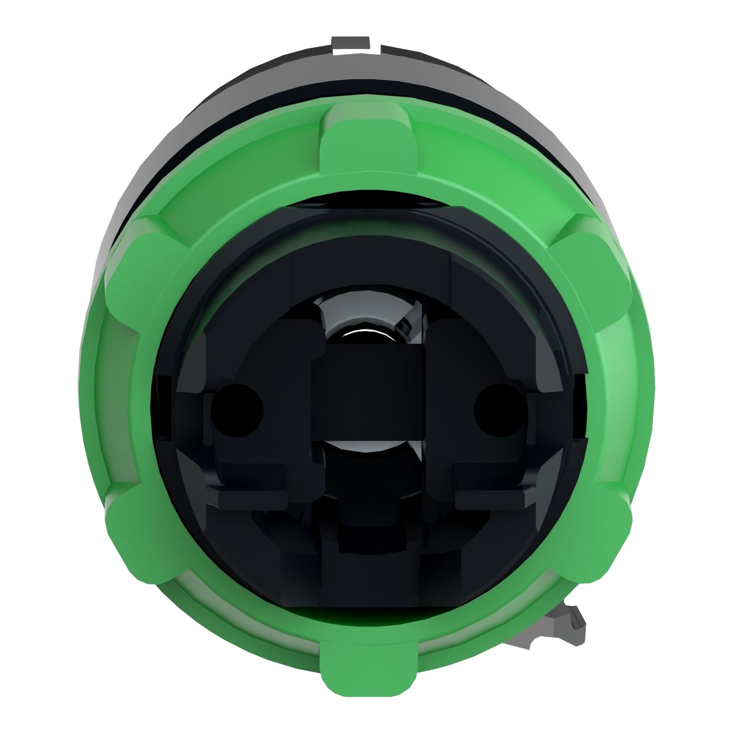 Picture of Key switch selector head, Harmony XB5, plastic, black, 22mm, key 455, 3 positions, spring return from right to center, key withdrawal left