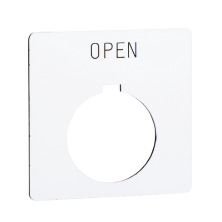 Picture of Legend, Harmony 9001K, Harmony 9001SK, 30mm, plastic, white with black letters, 57mm square, marking OPEN