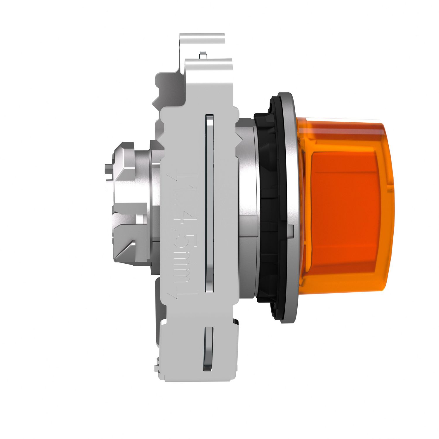Picture of Head for illuminated selector switch, Harmony XB4, metal, orange handle, 30mm, universal LED, 3 positions, to center