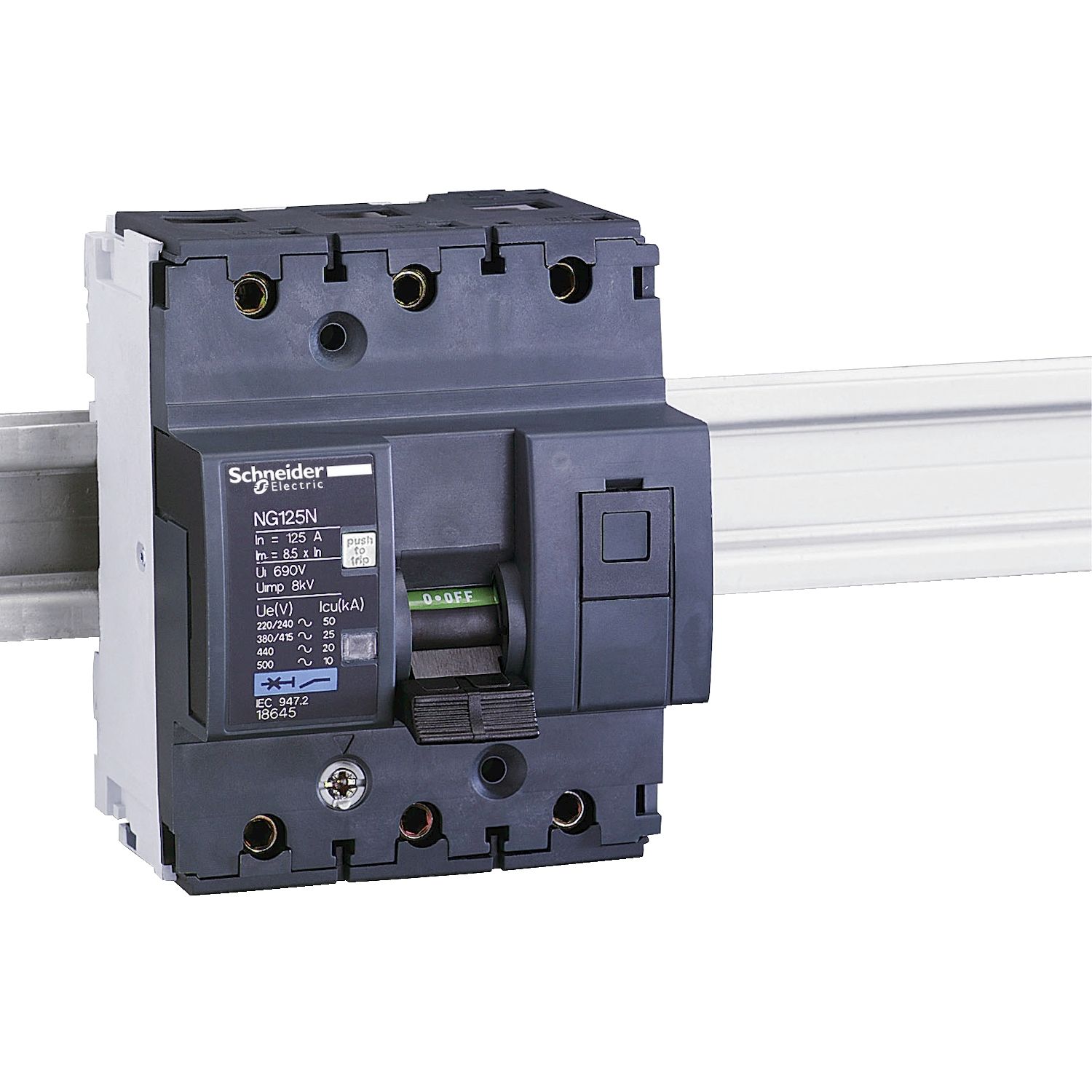 Picture of Miniature circuit breaker (MCB), Acti9 NG125N, 3P, 40A, C curve, 25kA (IEC/EN 60947-2)