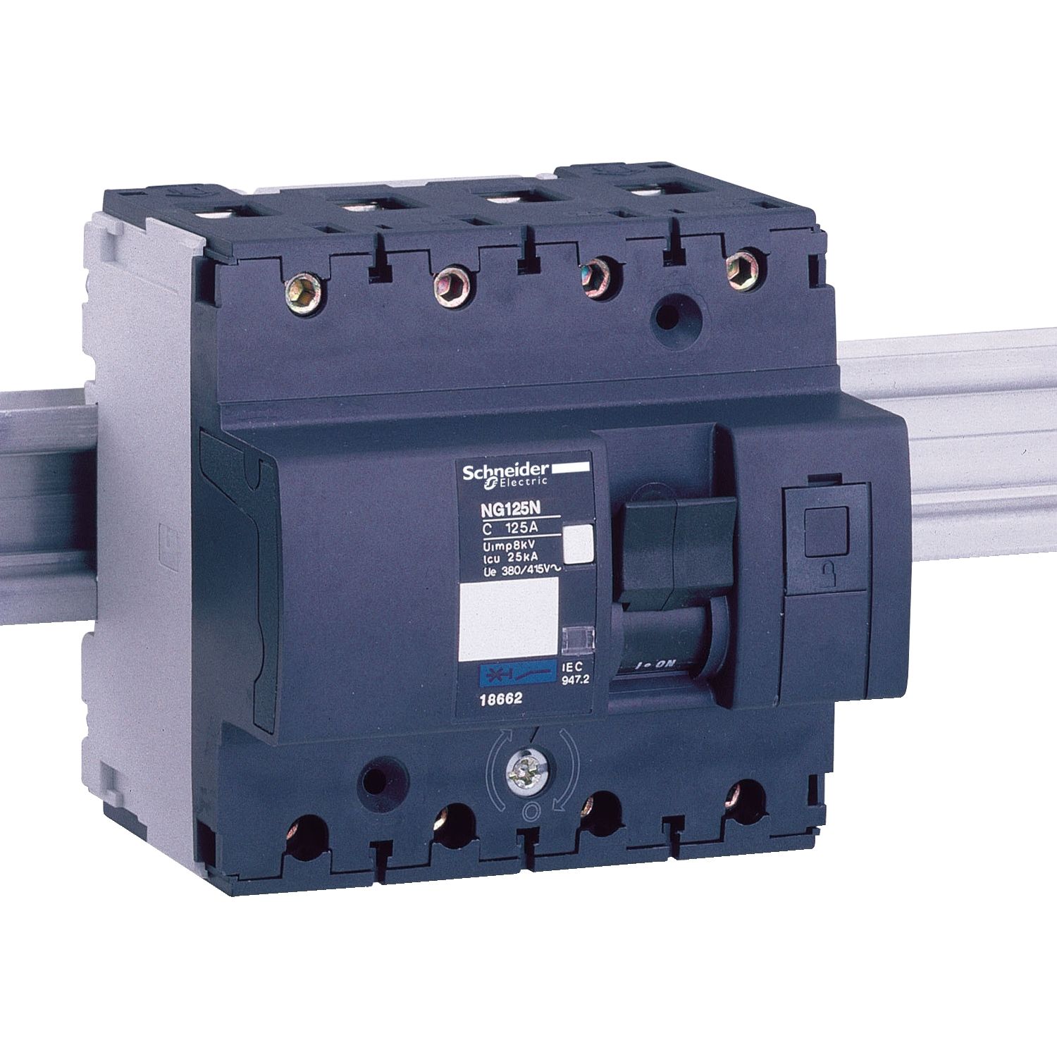 Picture of Miniature circuit breaker (MCB), Acti9 NG125N, 4P, 50A, C curve, 25kA (IEC/EN 60947-2)