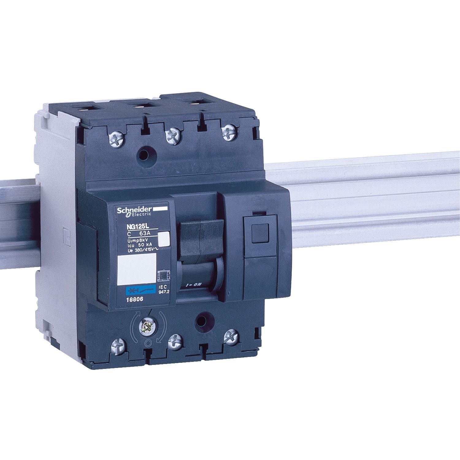 Picture of Miniature circuit breaker (MCB), Acti9 NG125L, 3P, 63A, C curve, 50kA (IEC/EN 60947-2)