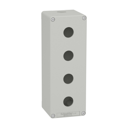 Picture of Die cast empty control station, Harmony XAP, XB2 SL, zinc alloy, grey, M25, 4 cut outs 22mm, 80x220x77mm