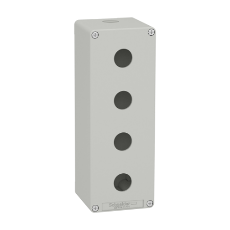 Picture of Die cast empty control station, Harmony XAP, XB2 SL, zinc alloy, grey, M25, 4 cut outs 22mm, 80x220x77mm