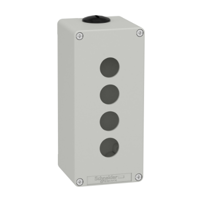 Picture of Die cast empty control station, Harmony XAP, XB2 SL, zinc alloy, grey, M25, 4 cut outs 22mm, 80x175x77mm