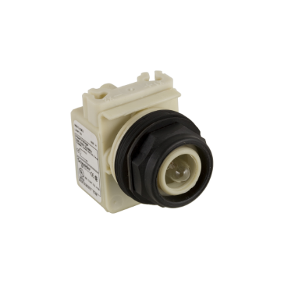 Picture of Push-to-test pilot light head, Harmony 9001SK, plastic, without cap, 30mm, without bulb, 6V