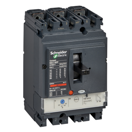 Picture of ComPact, Circuit breaker, ComPact NSX160B, 25kA/415VAC, TMD trip unit 125A, 3 poles 3d