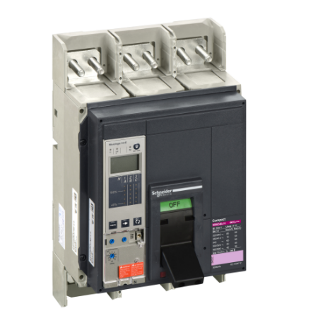 Picture of Circuit breaker, ComPact NS630bH, 70kA/415VAC, Micrologic 2.0E trip unit, 630A, fixed, 3 poles 3d
