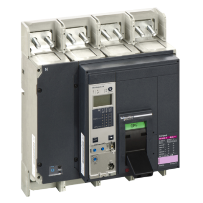Picture of Circuit breaker, ComPact NS1600H, 70kA/415VAC, Micrologic 2.0A trip unit, 1600A, fixed, 4 poles 4d