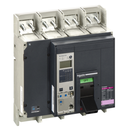 Picture of Circuit breaker, ComPact NS1600H, 70kA/415VAC, Micrologic 2.0A trip unit, 1600A, fixed, 4 poles 4d