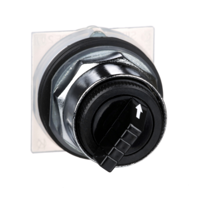 Picture of Head for selector switch, Harmony 9001K, metal, standard handle, black, 30mm, 2 positions, Cam E, stay put