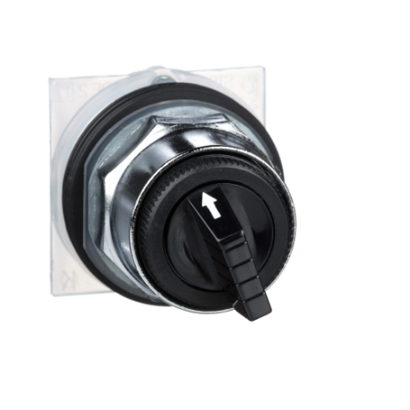 Picture of Head for selector switch, Harmony 9001K, metal, standard handle, black, 30mm, 4 positions, stay put