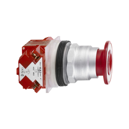 Picture of Push button, Harmony 9001K, metal, mushroom 41mm, red, 30mm, 2 positions, push pull, 1NC