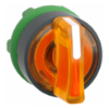 Picture of Head for illuminated selector switch, Harmony XB5, plastic, orange handle, 22mm, universal LED, 3 positions, left to center