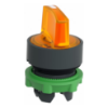 Picture of Head for illuminated selector switch, Harmony XB5, plastic, orange handle, 22mm, universal LED, 3 positions, left to center