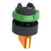 Picture of Head for illuminated selector switch, Harmony XB5, plastic, orange handle, 22mm, universal LED, 3 positions, left to center