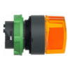 Picture of Head for illuminated selector switch, Harmony XB5, plastic, orange handle, 22mm, universal LED, 3 positions, left to center