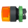 Picture of Head for illuminated selector switch, Harmony XB5, plastic, orange handle, 22mm, universal LED, 3 positions, left to center