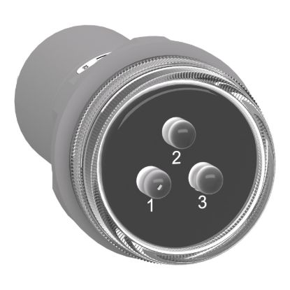 Picture of Monolithic pilot light, Harmony XB5, 3 phases Voltage, indicator with 3 LED, red, green, yellow, 400V AC