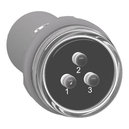 Picture of Monolithic pilot light, Harmony XB5, 3 phases Voltage, indicator with 3 LED, white, 400V AC