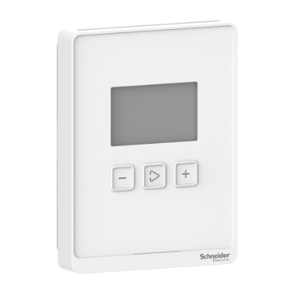 Picture of Sensor, SpaceLogic SLP Series, room, humidity, temperature, segmented LCD, BACnet MSTP/Modbus outputs, optimum white housing
