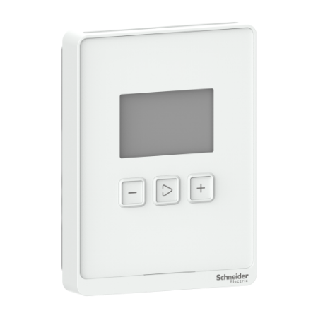 Picture of Sensor, SpaceLogic SLP Series, room, humidity, temperature, segmented LCD, BACnet MSTP/Modbus outputs, optimum white housing