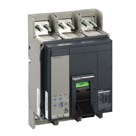 Picture of Circuit breaker, ComPact NS1000N, 50kA/415VAC, Micrologic 5.0 trip unit, 1000A, fixed, 3 poles 3d