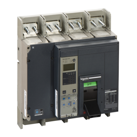 Picture of Circuit breaker, ComPact NS1250N, 50kA/415VAC, Micrologic 5.0A trip unit, 1250A, fixed, 4 poles 4d