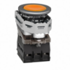 Picture of Illuminated push button, Harmony XB4, metal, orange flush mounted, 30mm, universal LED, plain lens, 1NO + 1NC, 24V AC DC