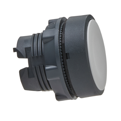 Picture of Head for non illuminated push button, Harmony XB5, white flush, 22mm, spring return, unmarked