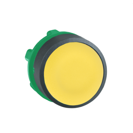 Picture of Head for non illuminated push button, Harmony XB5, yellow flush, 22mm, spring return, unmarked