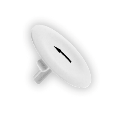 Picture of Cap for push button head, Harmony XB4, plastic, white, 22mm, black marked arrow