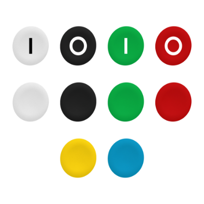 Picture of Harmony XB4, Cap for multiple-headed push button, wireless, plastic, 6 colors choice, 22mm, set of 10 caps