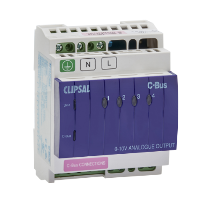 Picture of C-Bus Control and Management System, Din Rail Mounted Analogue Output Unit, 4 Channel, 240V