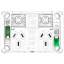 Picture of Clipsal Pro Series, Twin Power Point Grid, Horizontal Mount, 250V, 10A