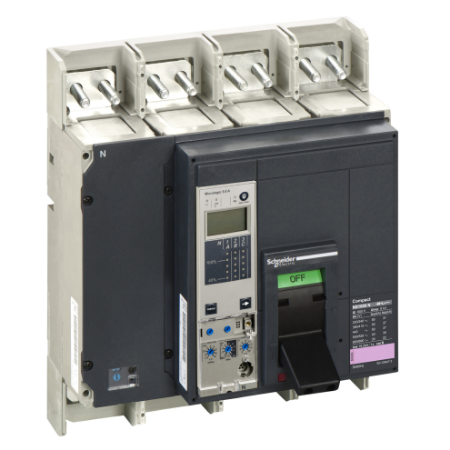 Picture of Circuit breaker, ComPact NS1600N, 50kA/415VAC, Micrologic 5.0E trip unit, 1600A, fixed, 4 poles 4d