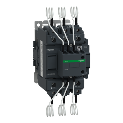 Picture of Capacitor contactor, Tesys Deca, 63kVAR at 400/415V 50Hz, 220V AC 50/60Hz coil, screw clamp terminals