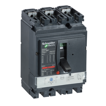 Picture of Circuit breaker, ComPact NSX160H, 70kA/415VAC, TMD trip unit 125A, 3 poles 3d